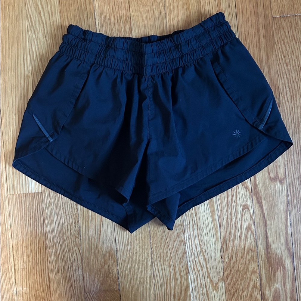 Athleta Black Elastic Waist Running Shorts - Picture 3 of 5